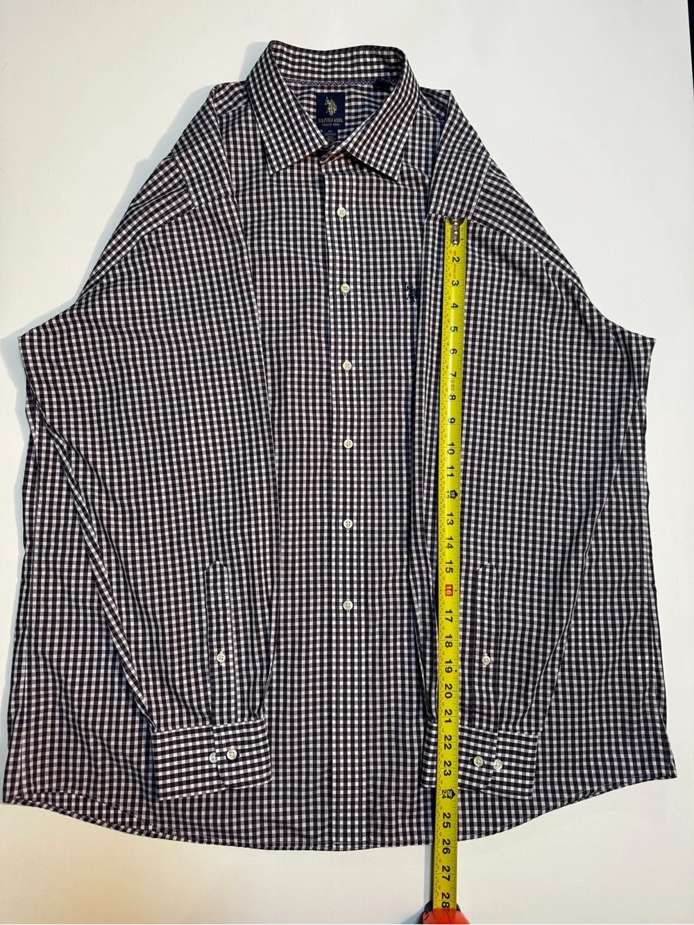 U.S. Polo Assn. Men’s XL 17-17.5 34/35 Wrinkle Free Check Dress Shirt